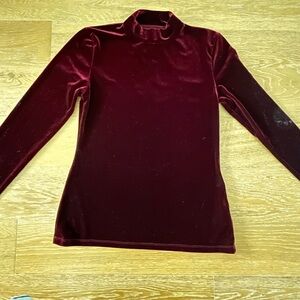 Abercrombie & Fitch Velvet Burgundy Long Sleeve Top
